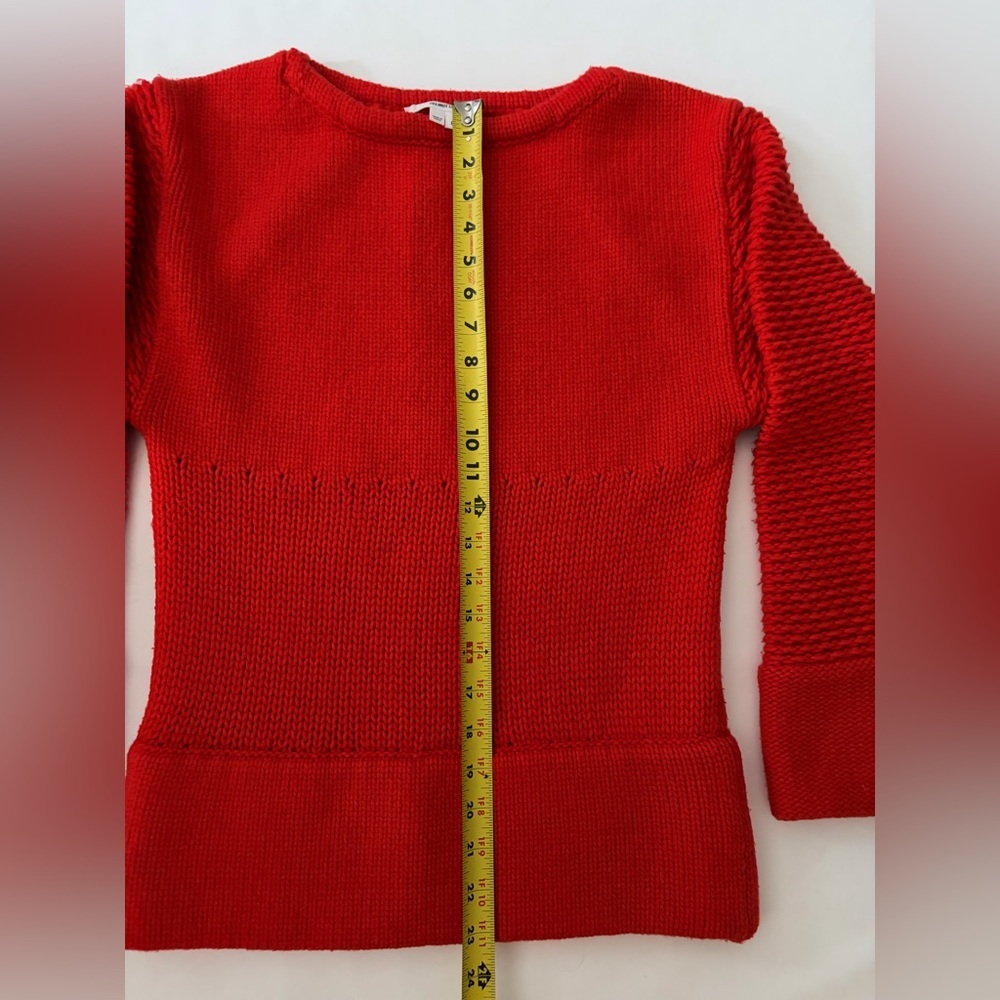 Helmut Lang Sweater Red Chunky Wool Opacity Intarsia Sweater size Small - Picture 8 of 13